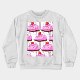 SPRINKLE Cupcake Lover Pattern - Cute Cupcake Art Crewneck Sweatshirt